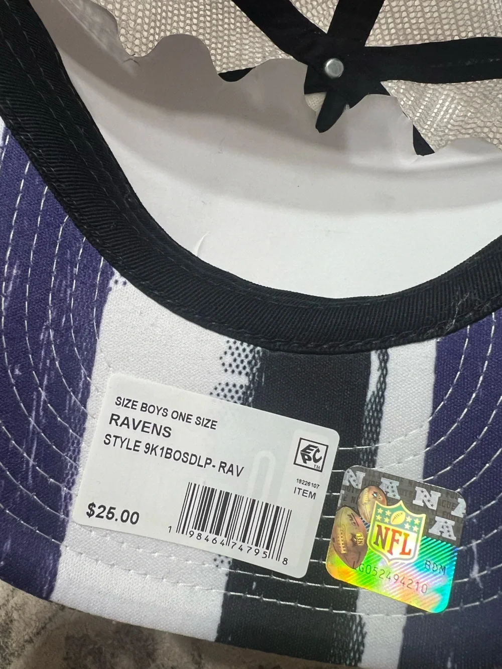 youth New Era Baltimore Ravens striped trucker hat SnapBack